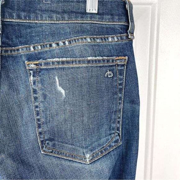 Rag & Bone Dre Skinny Distressed Dark Wash Jeans Colvin Size 26 - Picture 6 of 15